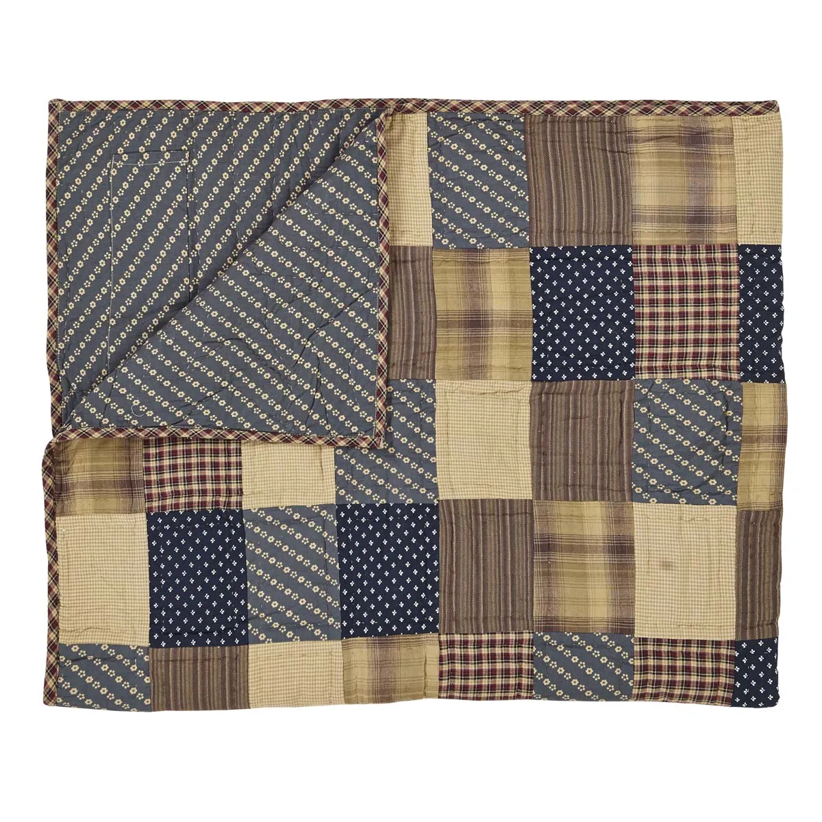Patriotic Patch Quilted Throw 50x60