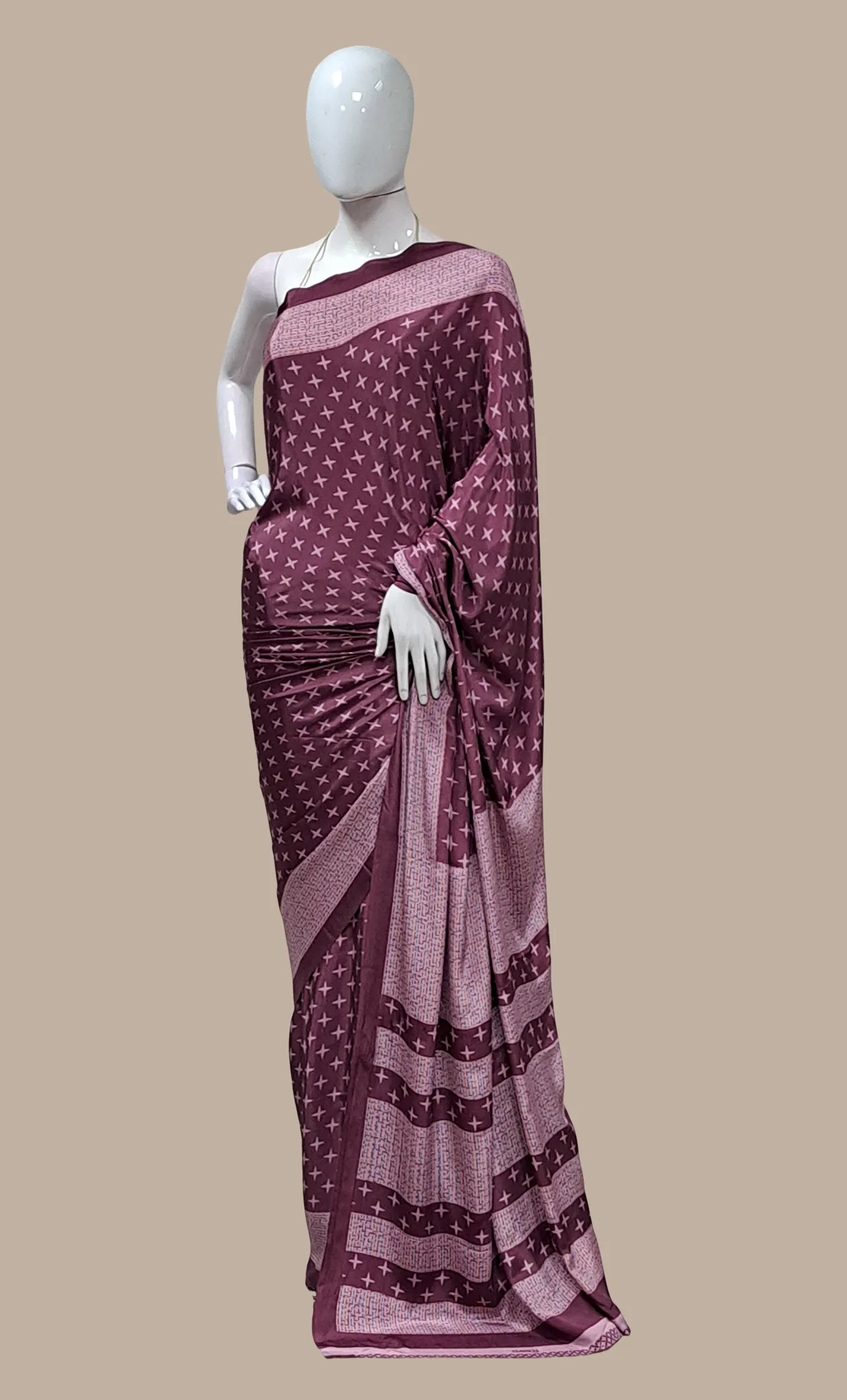 Plum Printed Sari