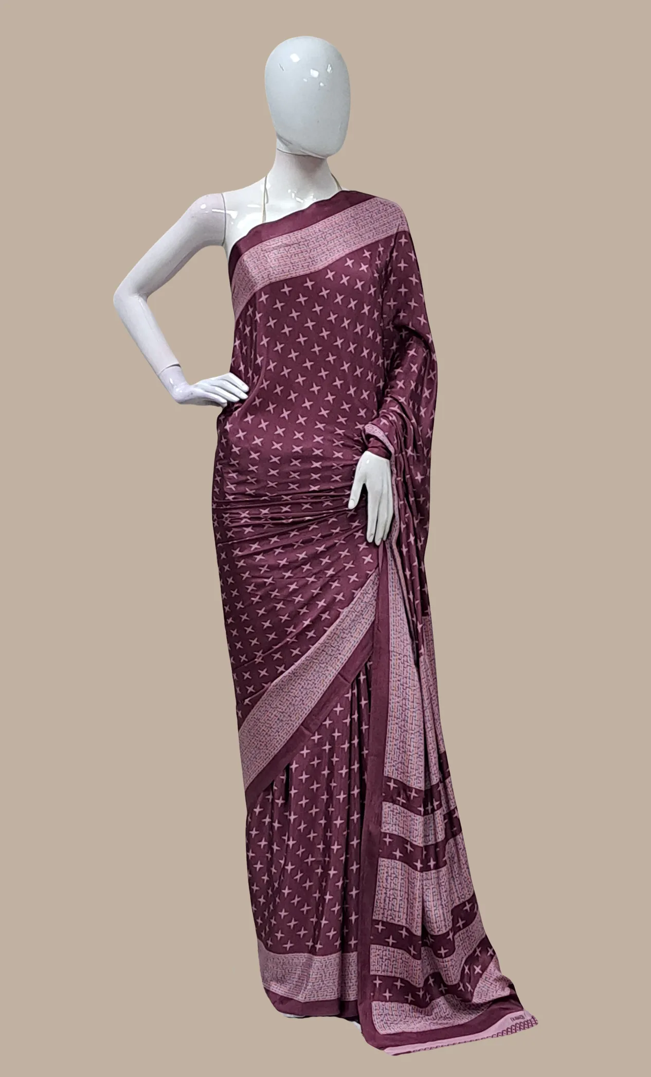 Plum Printed Sari