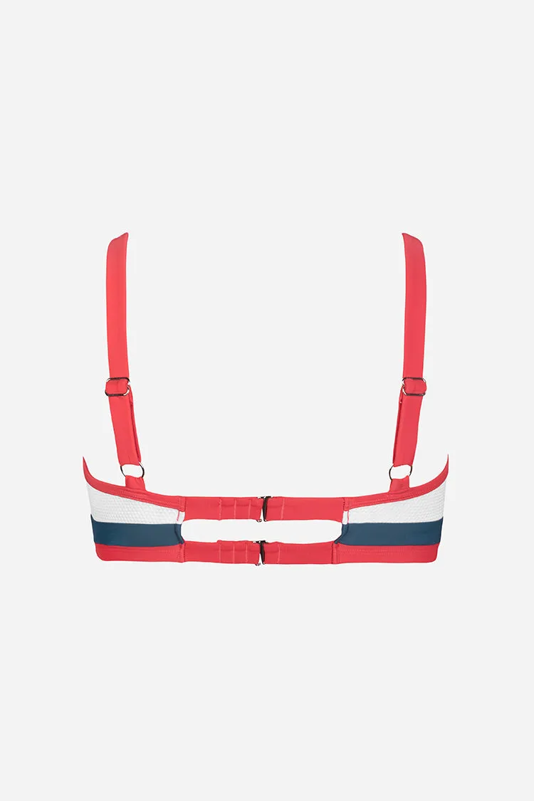 Poolside Pique Colorblock Banded Plus Size Bikini Top