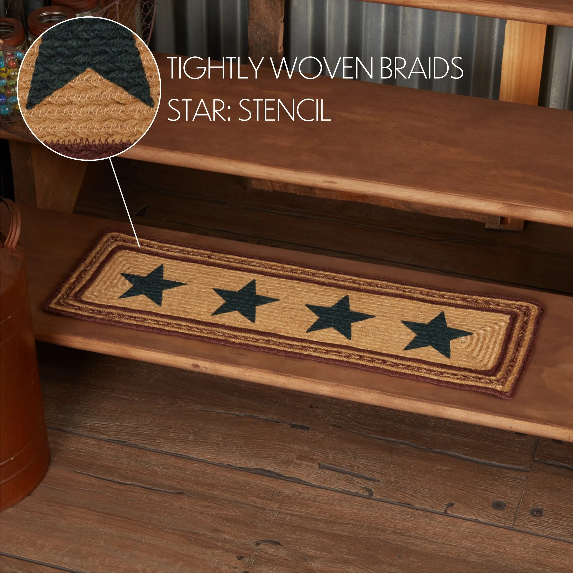 Potomac Jute Stair Tread Stencil Stars Latex