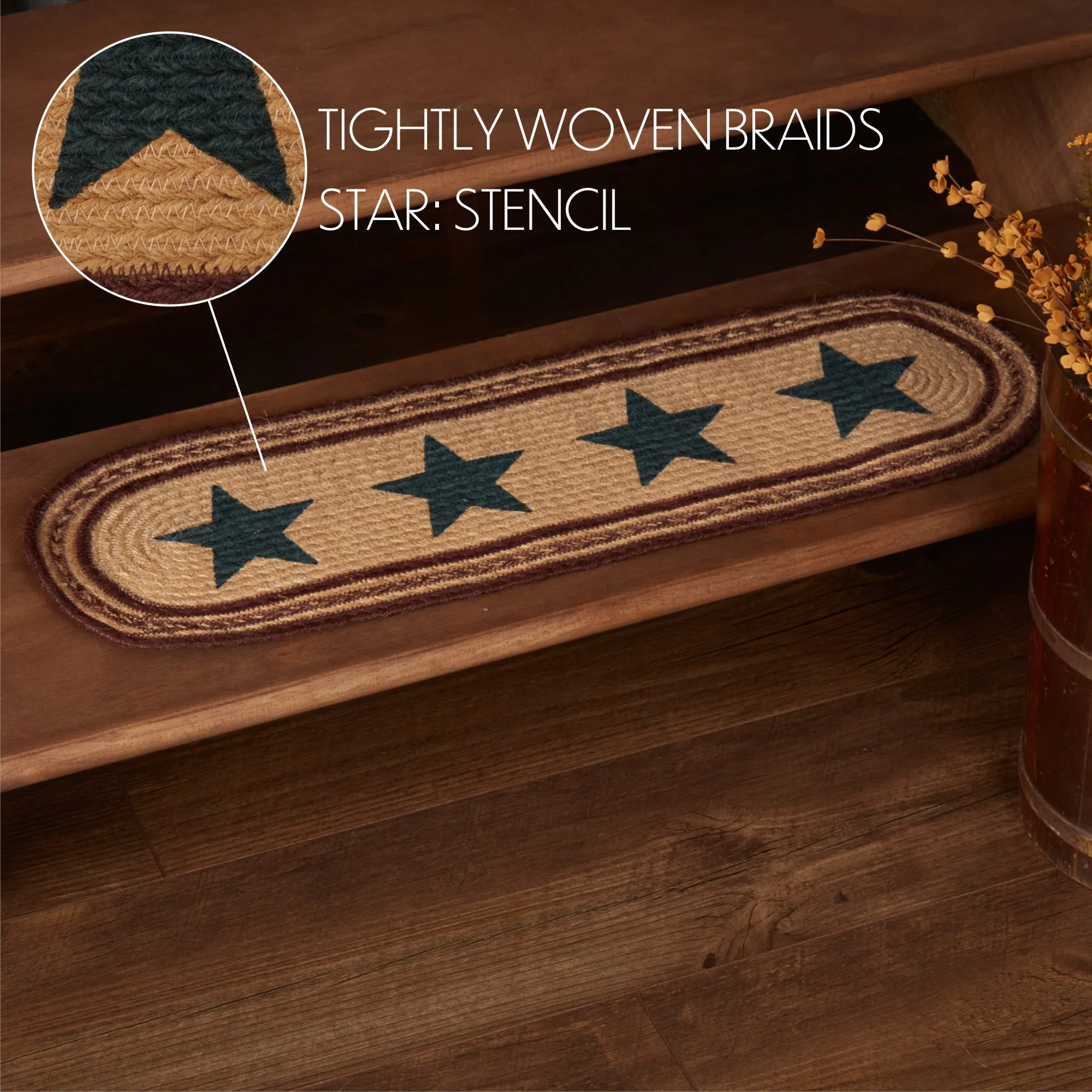 Potomac Jute Stair Tread Stencil Stars Latex