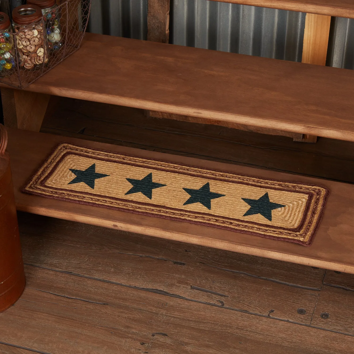 Potomac Jute Stair Tread Stencil Stars Latex