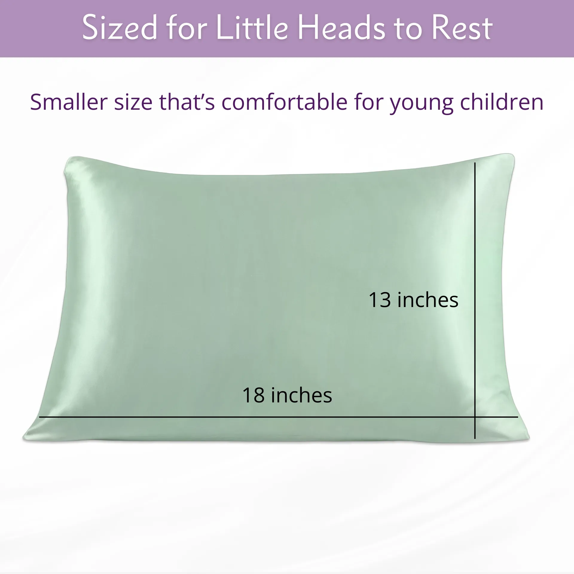 Pure Silk Toddler Pillowcase - Goodnight Green