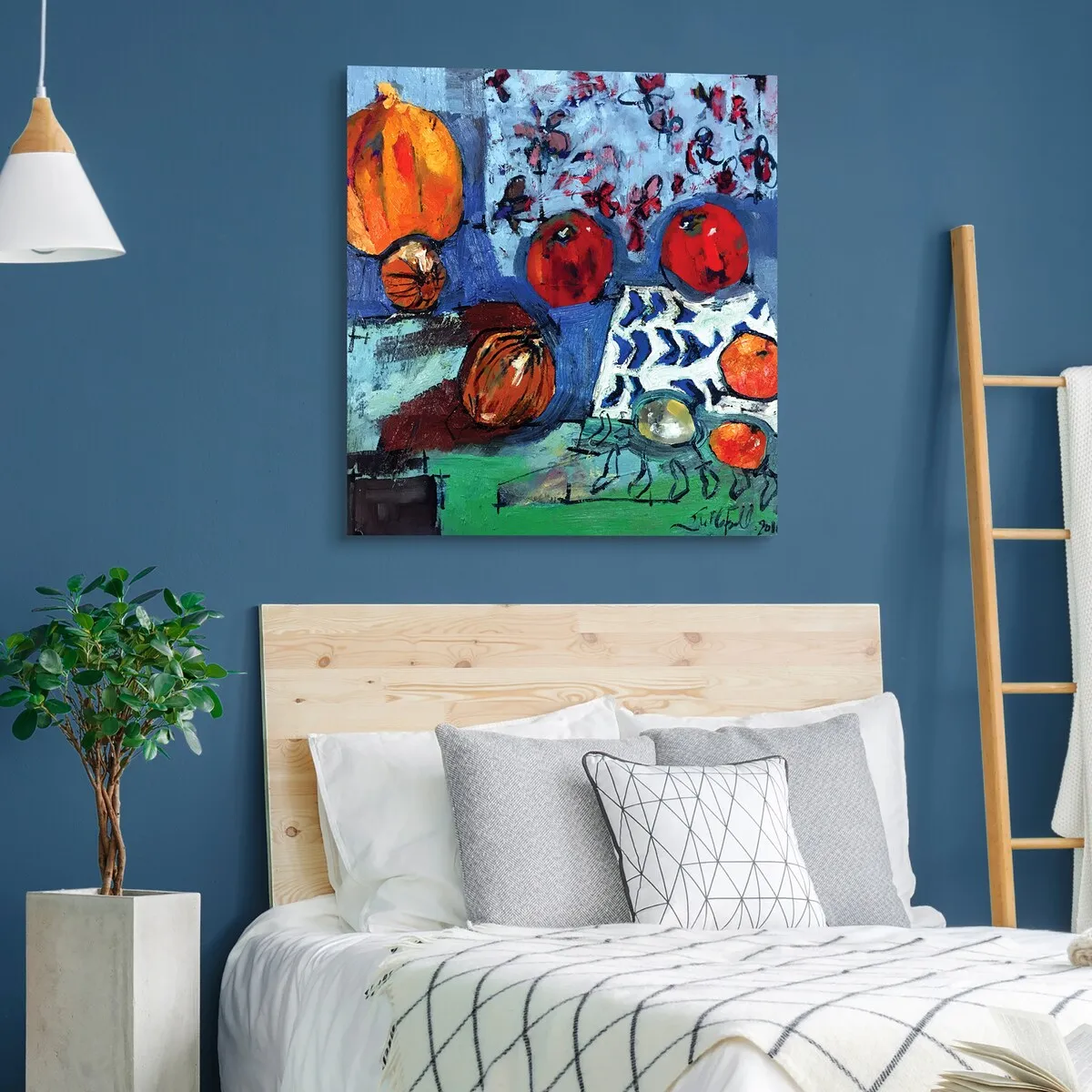 "Apple Composition" Frameless Free Floating Tempered Art Glass Wall Art by EAD Art Coop