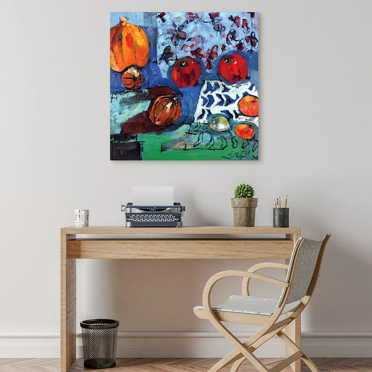 "Apple Composition" Frameless Free Floating Tempered Art Glass Wall Art by EAD Art Coop