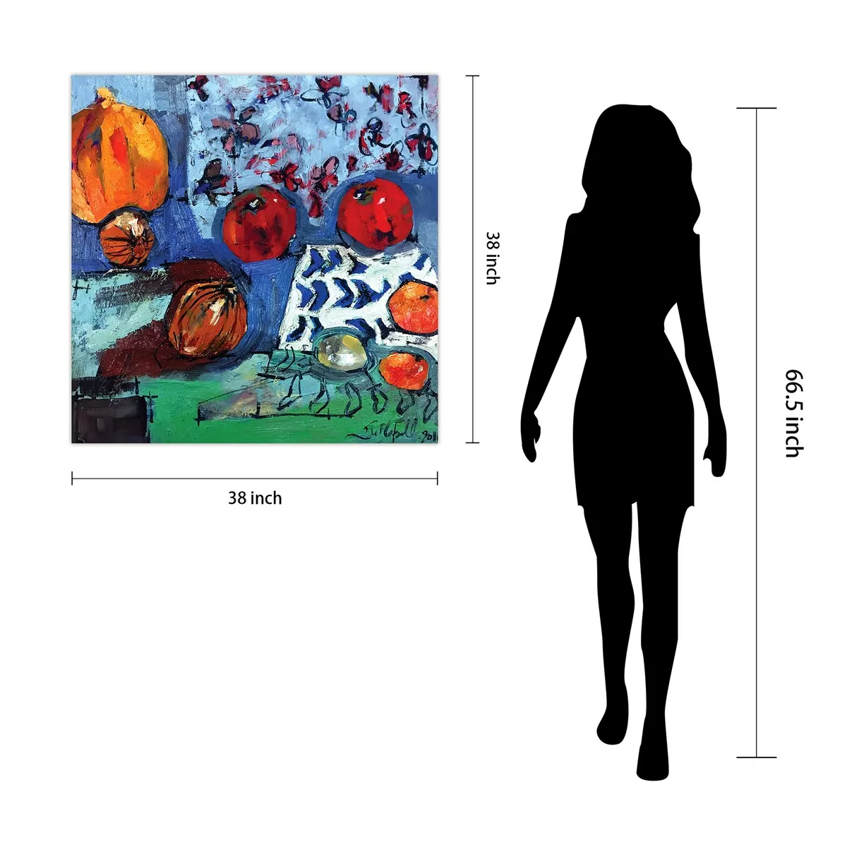 "Apple Composition" Frameless Free Floating Tempered Art Glass Wall Art by EAD Art Coop
