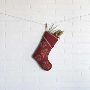 Revelry Vintage Snowflake Jacquard Christmas Stocking Decor VHC Brands
