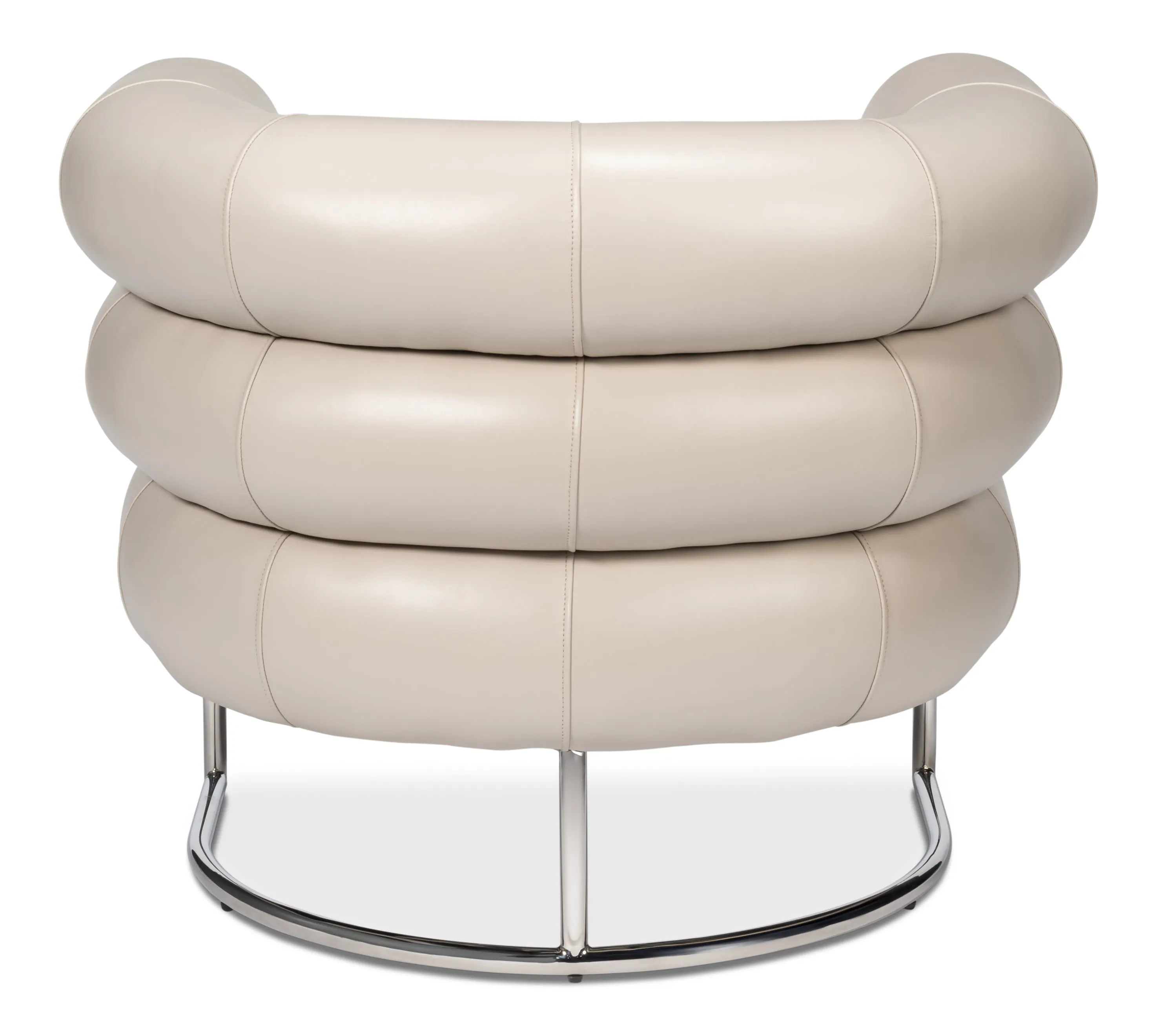 Sarreid - Rondo Occasional Leather Chair White - White - Contemporary