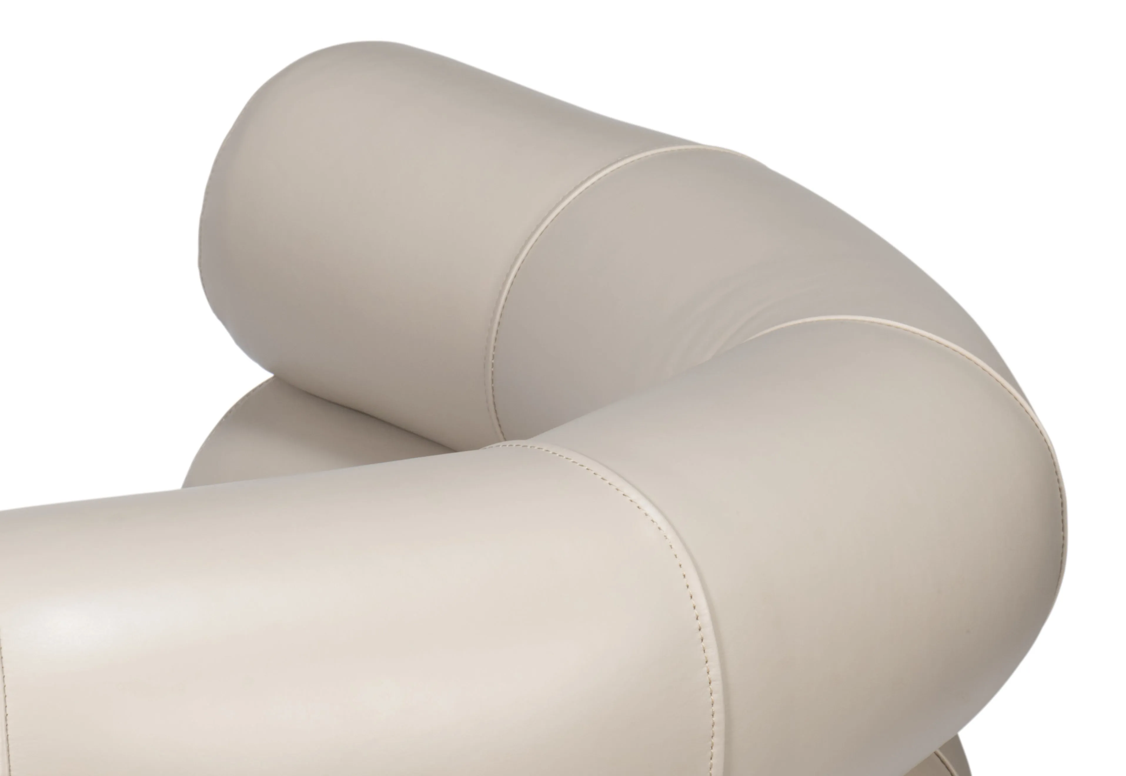 Sarreid - Rondo Occasional Leather Chair White - White - Contemporary