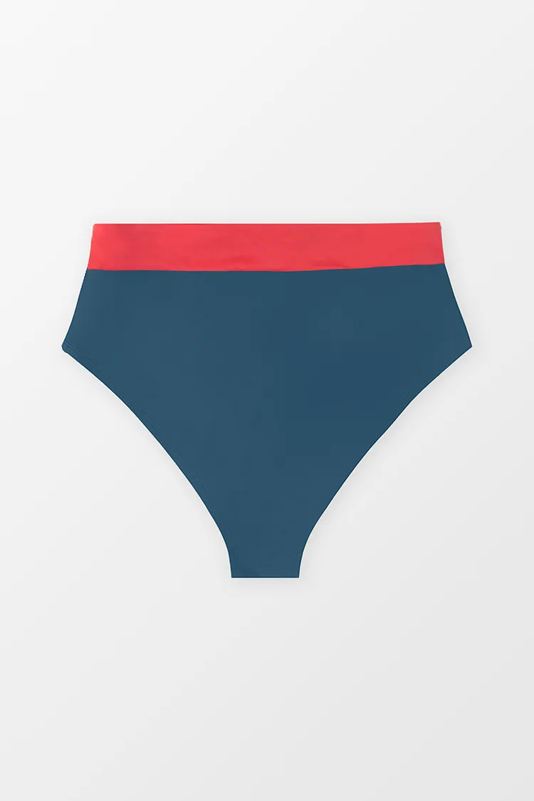 Sea to Shining Sea Banded High Waist Plus Size Bikini Bottoms