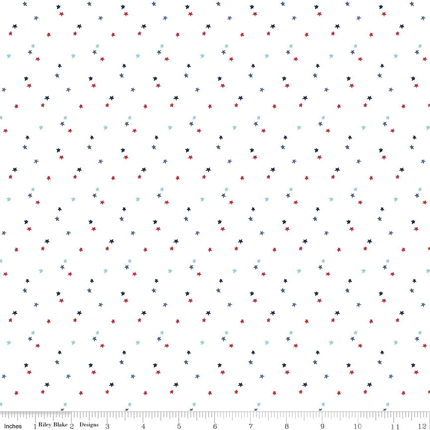 Seasonal Basics Stars White Yardage by Christopher Thompson | Riley Blake Designs