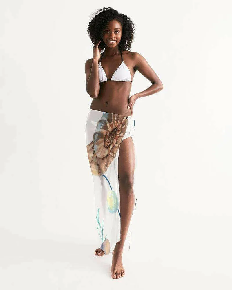 Sheer Sarong Swimsuit Cover Up Wrap / White Seashell