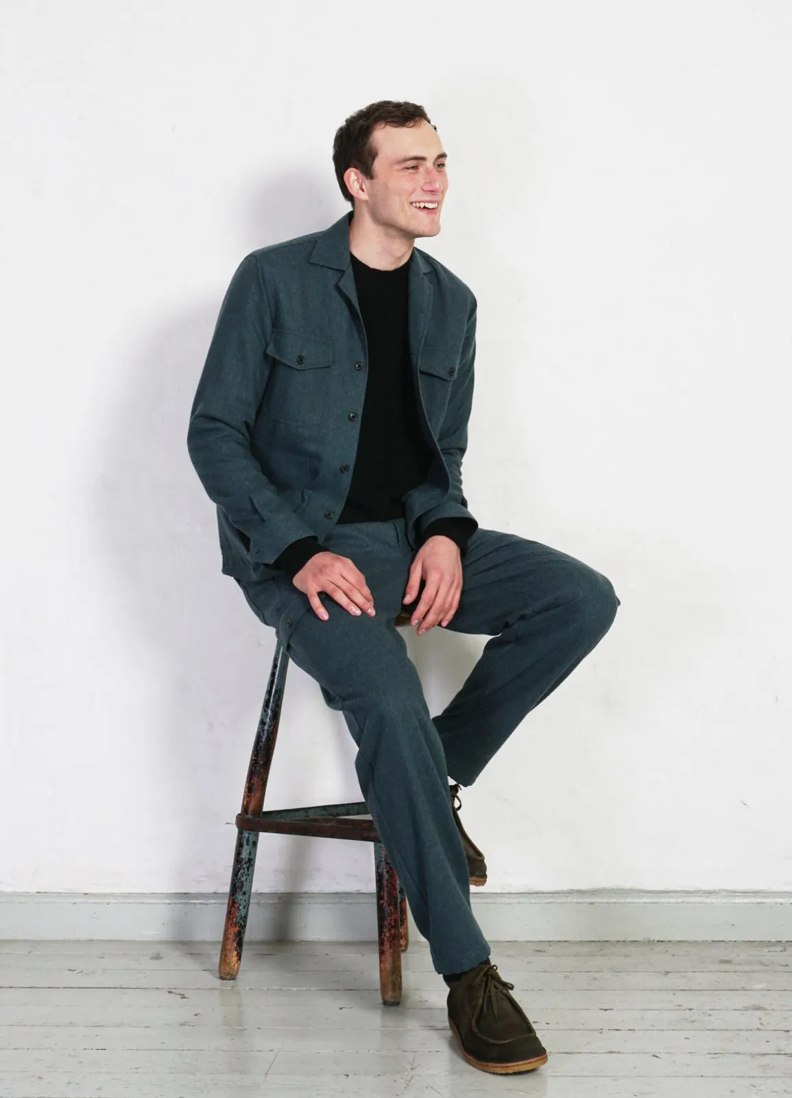 STEFAN | Worker Over Shirt | Moss Green
