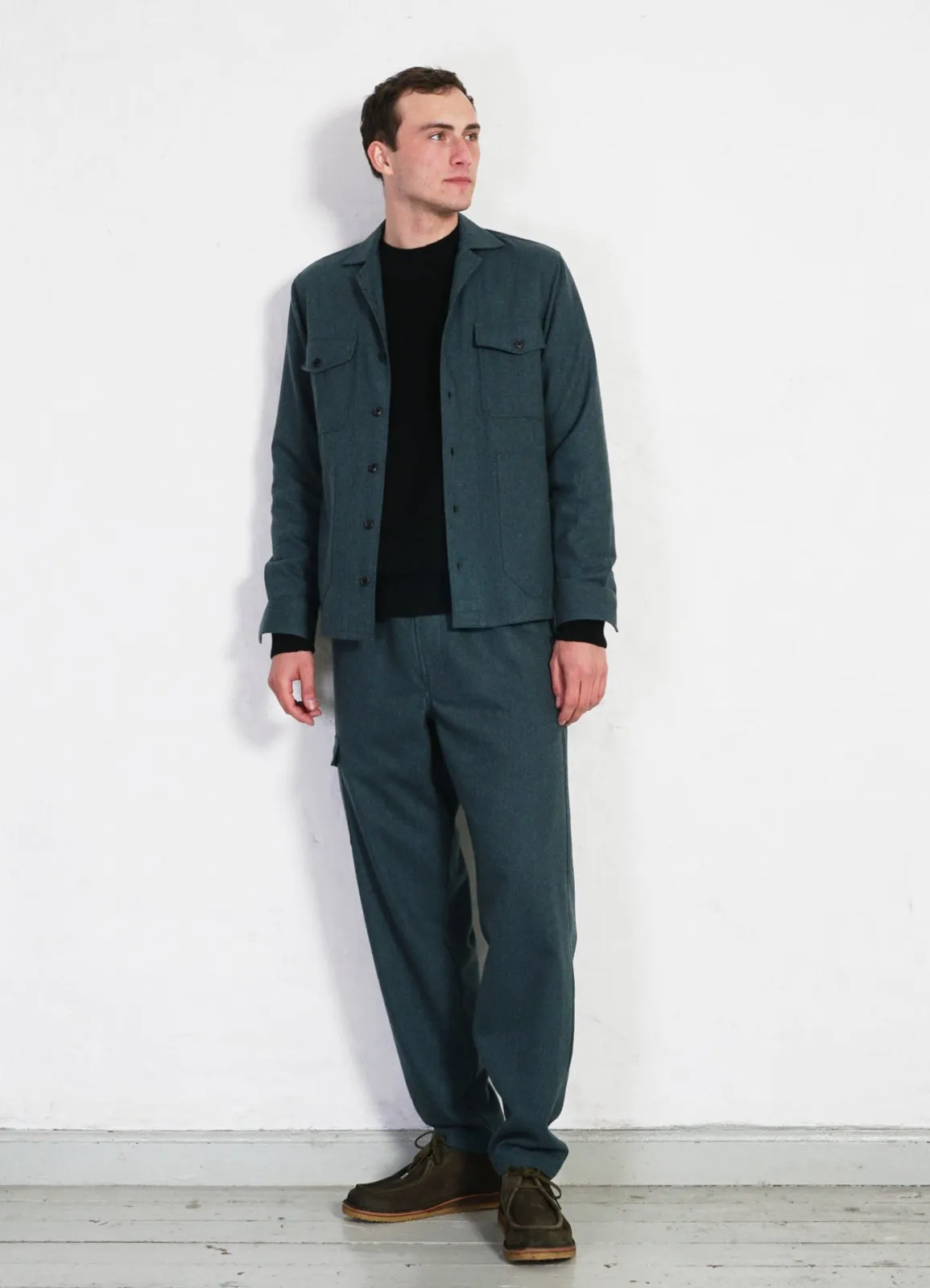 STEFAN | Worker Over Shirt | Moss Green