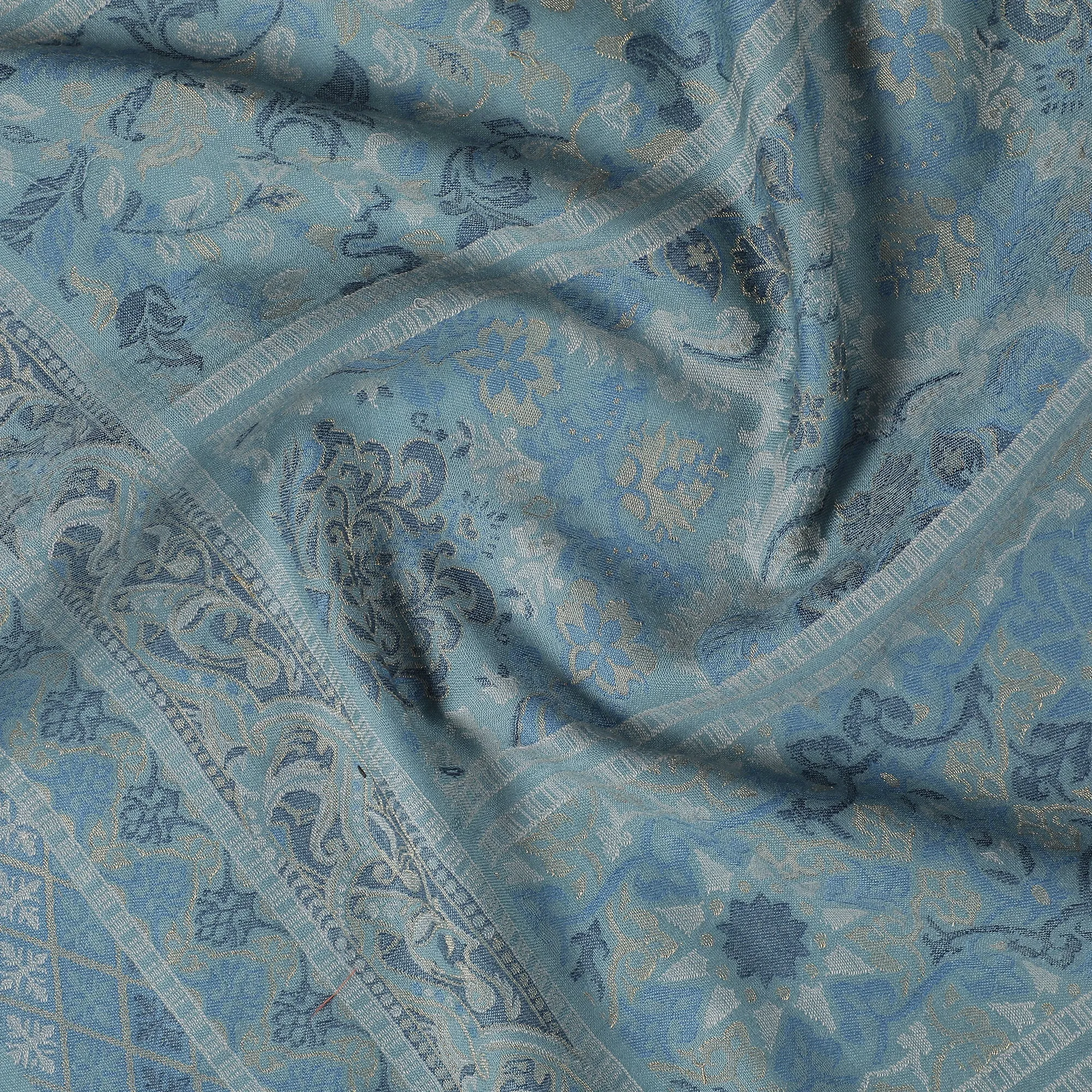 Tahani Woven Design Wool Metallic Stole