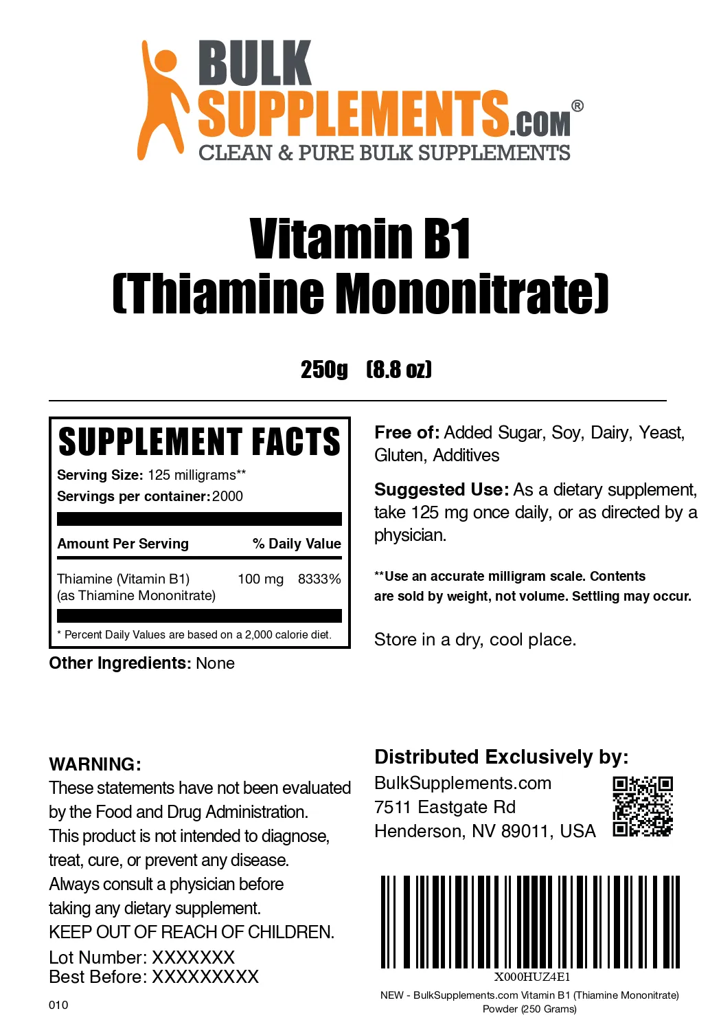 Thiamine Mononitrate (Vitamin B1) Powder