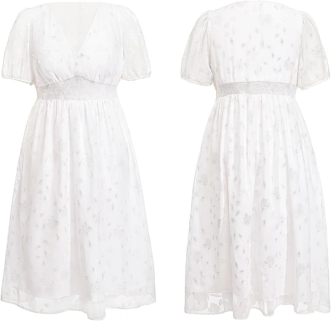 Women Plus Size Summer Dress - Easter Spring Floral Wedding Guest Maxi Long Dress